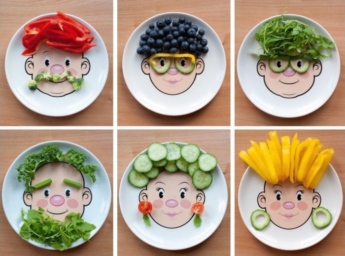 Детская тарелка для фруктов и овощей.
