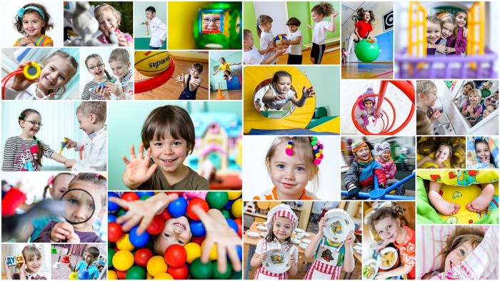 Фотосессия детского сада: веселый коллаж