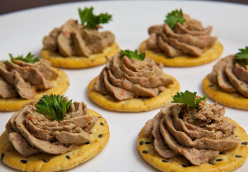 Canapes with pate.