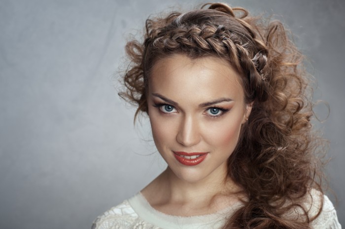 Christmas hairstyle with oblique