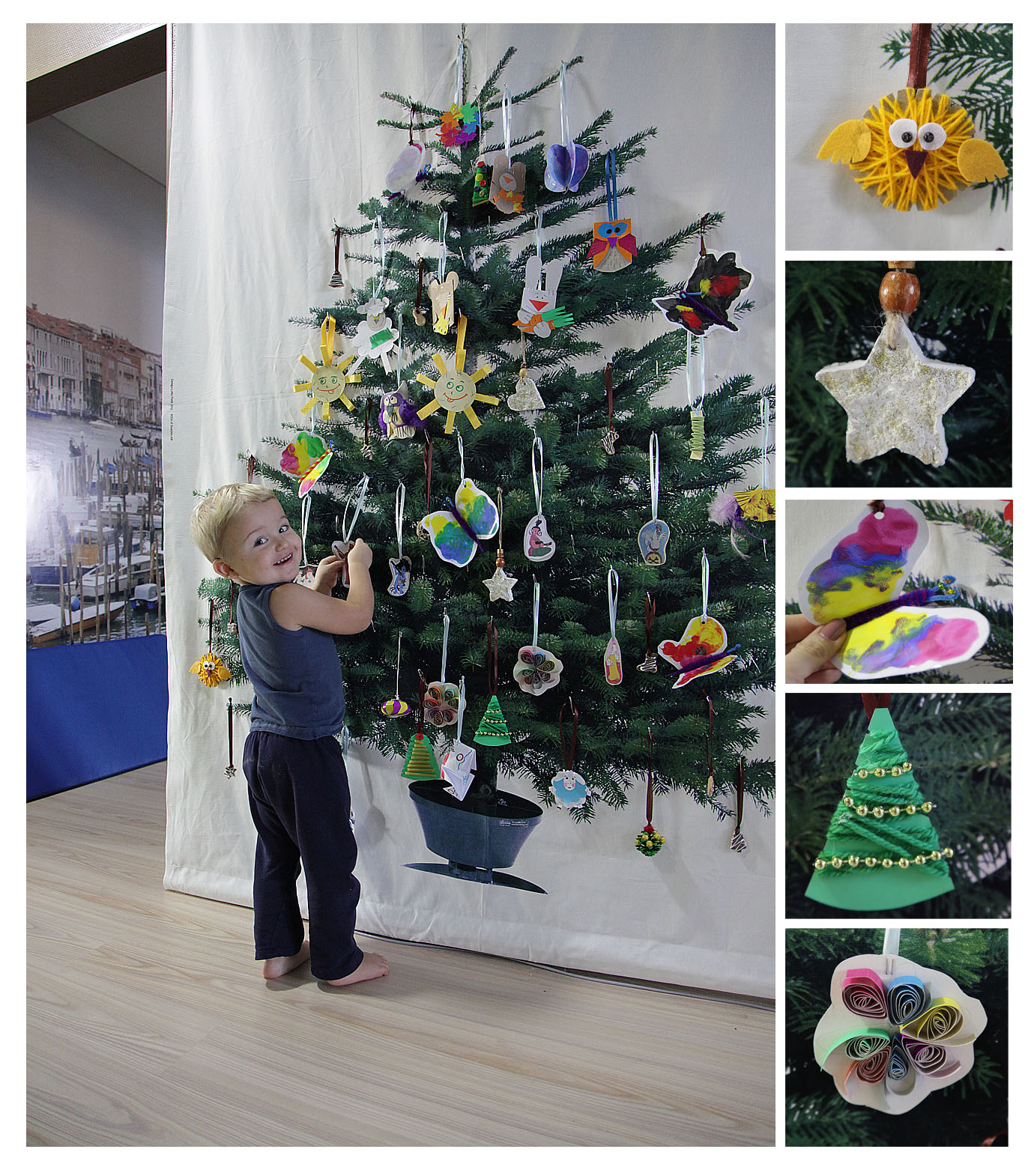 Božično drevo na steni z lastnimi rokami