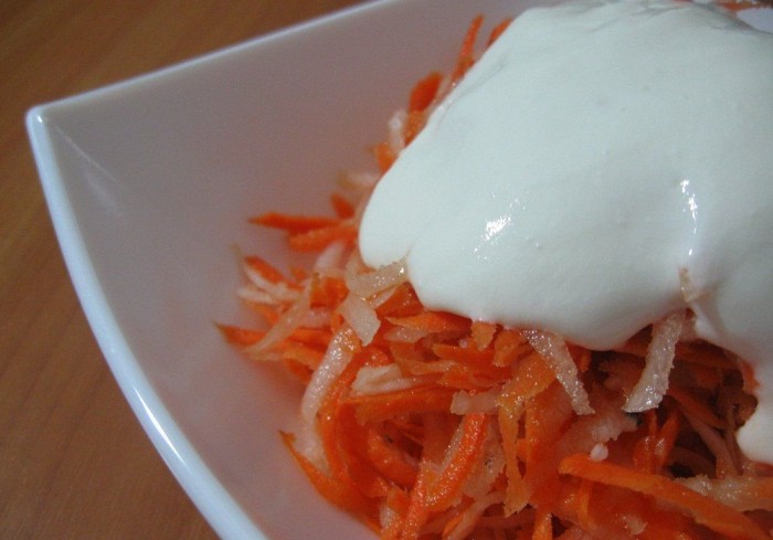 Carrot always combined perfectly with sour cream