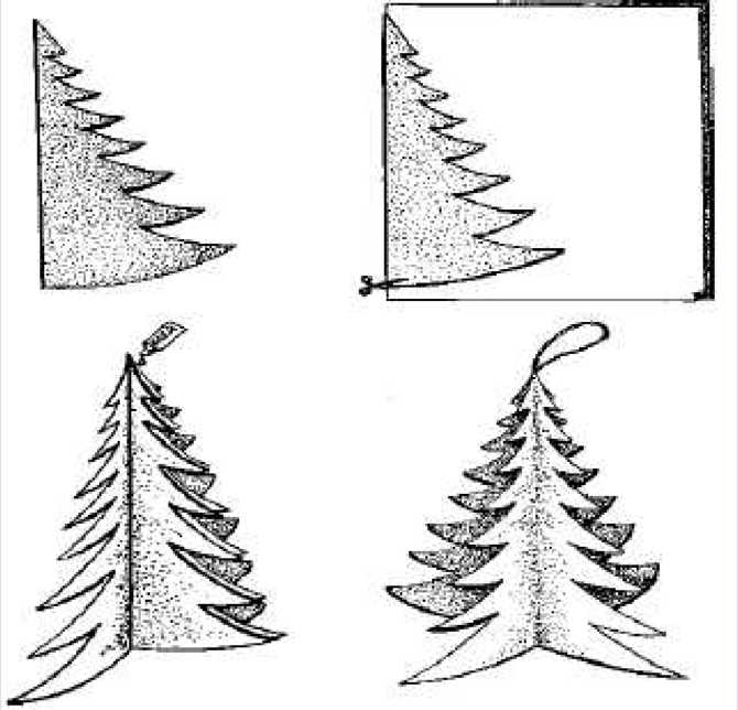 Božično drevo iz papirja: shema