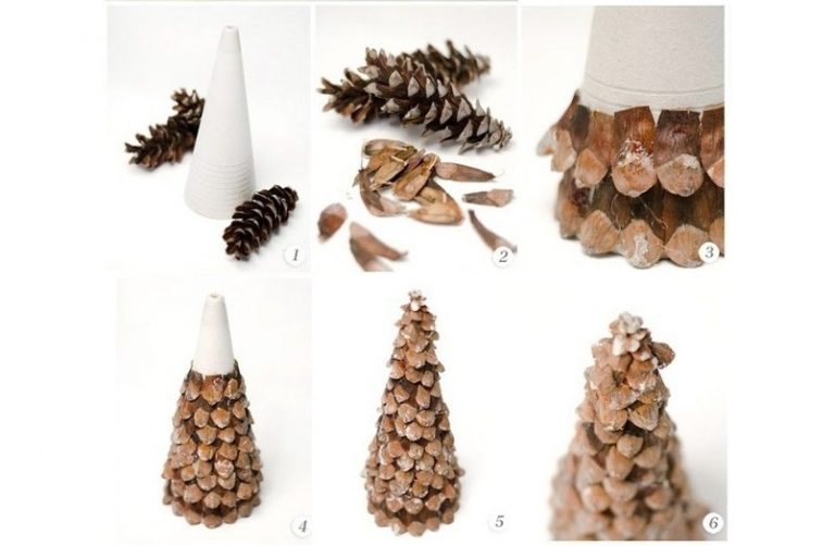 Arbre de Noël fait de cônes avec leurs propres mains