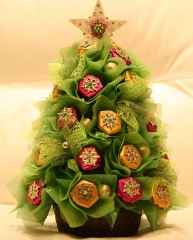 Vianočný strom z cukroviniek