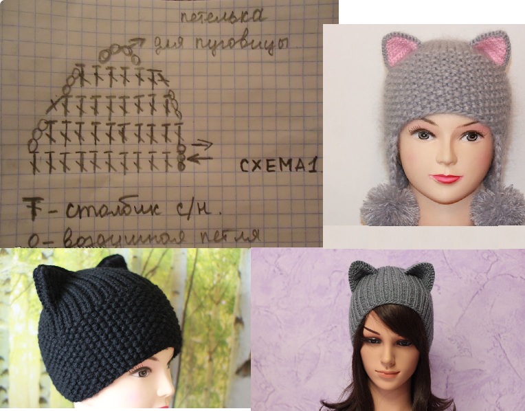 Кошачья шапка связать спицами Кошачья шапка связать спицами