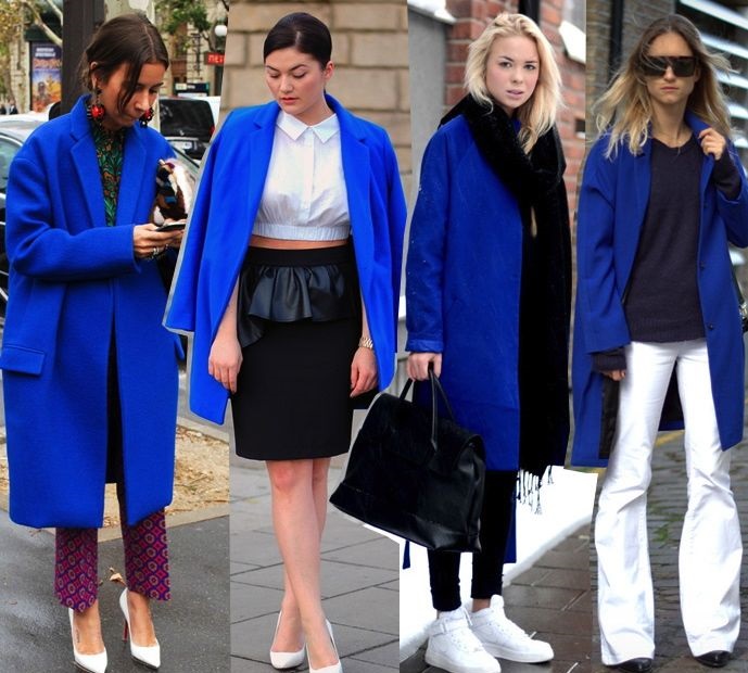 Темно-синее женское пальто - с чем носить?