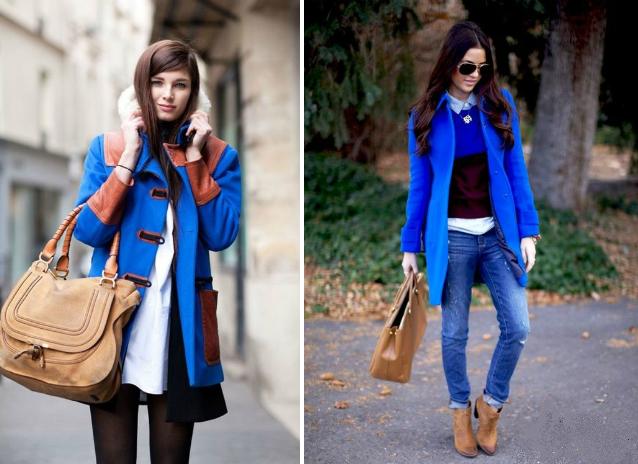 Как правильно подобрать аксессуары к синему пальто?