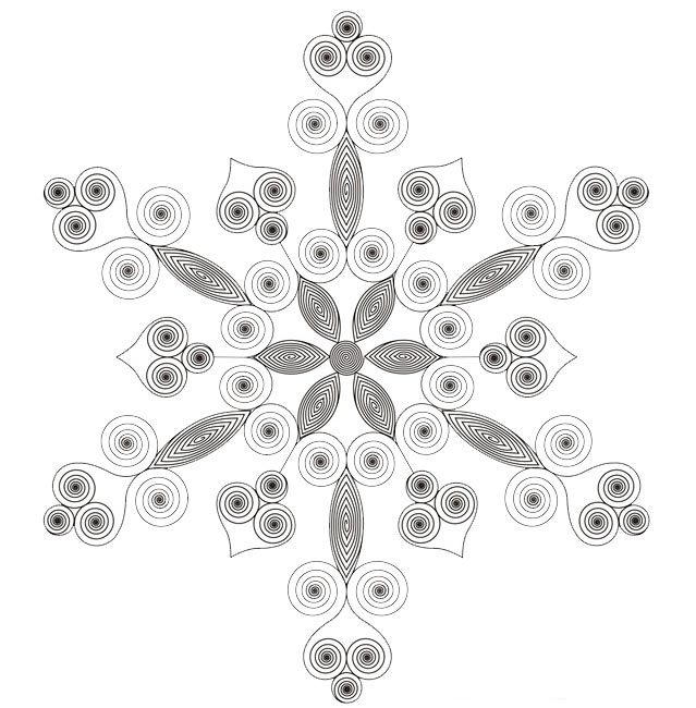 Σχέδιο για νιφάδες χιονιού σε μια τεχνική quilling