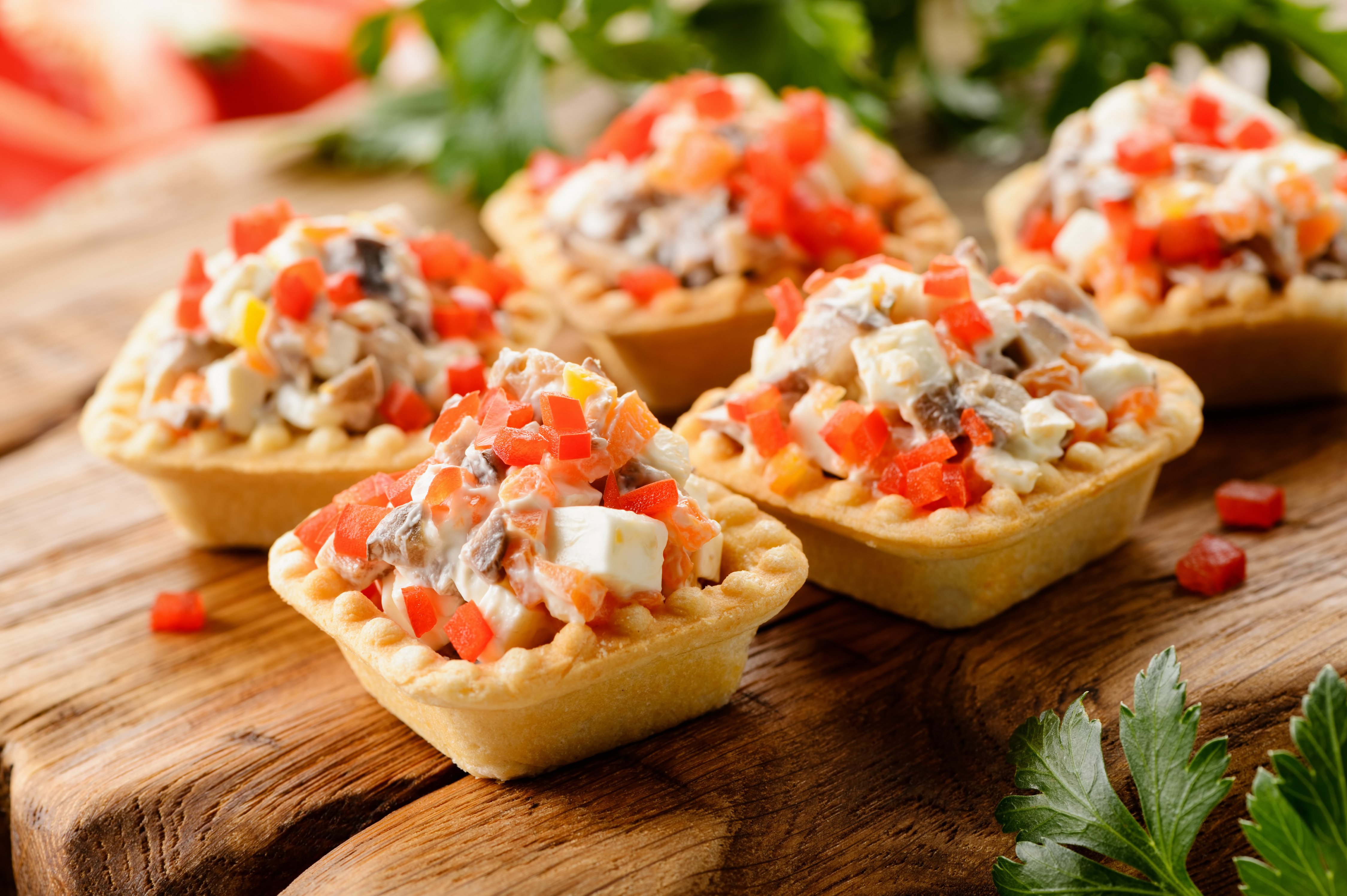 Tartlets de patata con champiñones