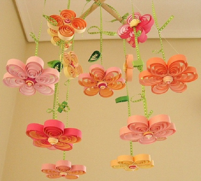 New Year's garland from ribbons