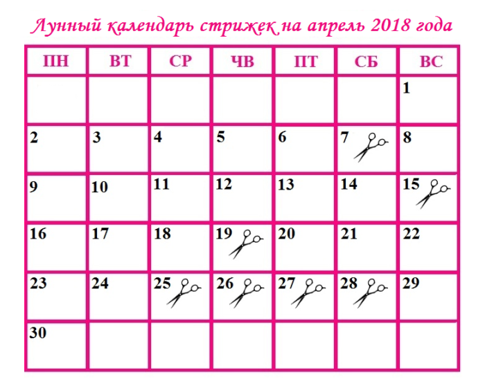 Лунный календарь стрижек на апрель 2018 года - Календарь Лунный календарь стрижек на апрель 2018 года - Календарь