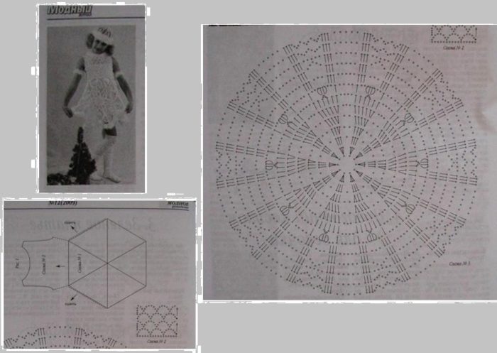 схема платья снежинки и узоры к нему