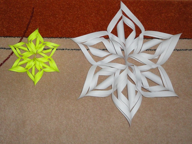 You can tie a string and hang a bulk snowflake to the ceiling or hoisted on the top of the Christmas tree