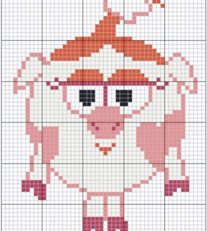 Как нарисовать Нюшу по клеточкам?