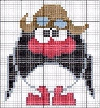 Как нарисовать Пина по клеточкам?