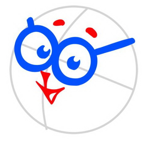 Дорисовываем брови, нос и рот