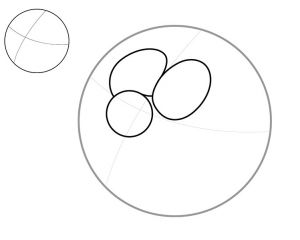 Рисуем круг, глаза и пятачок