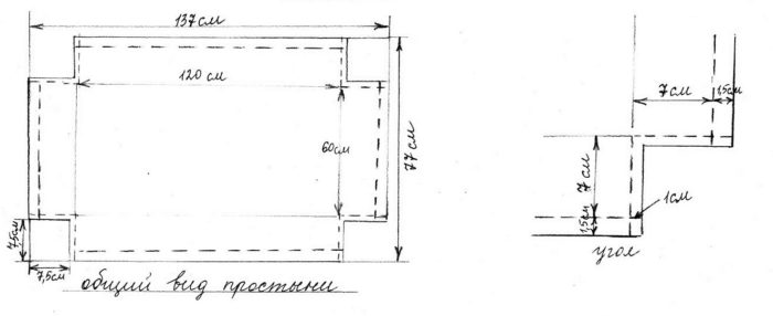 Простыня на резинке в детский манеж