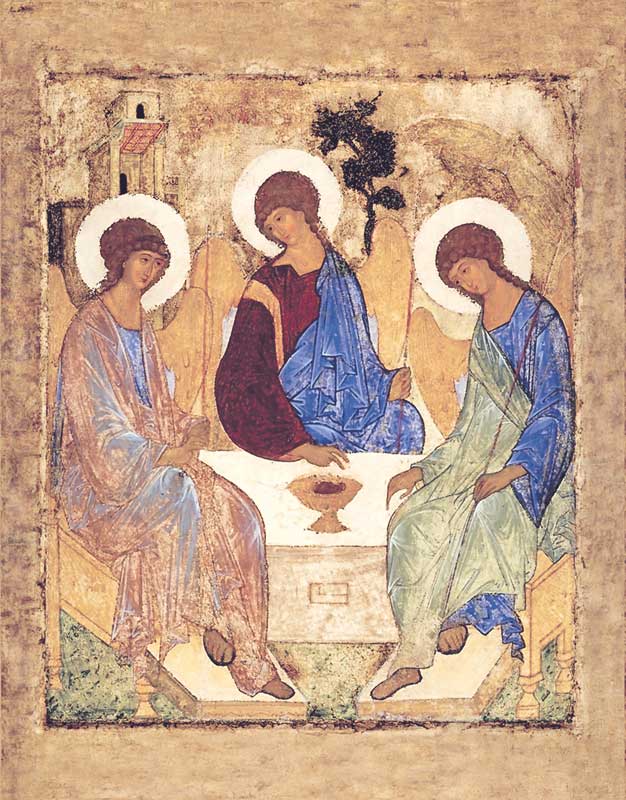 "Троица": икона А. Рублева.