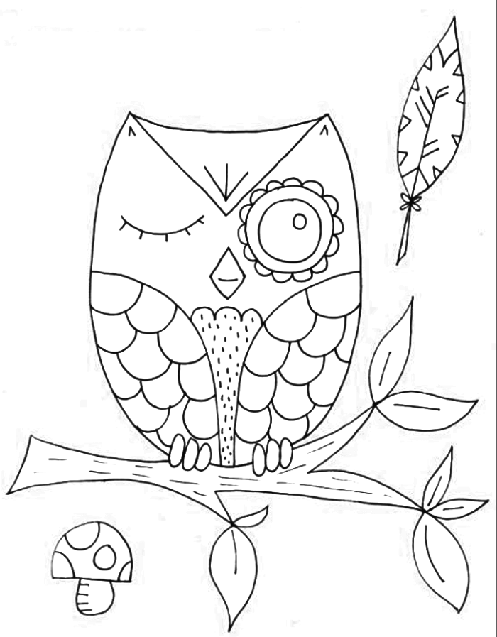 готовые рисунки совы, образец 18