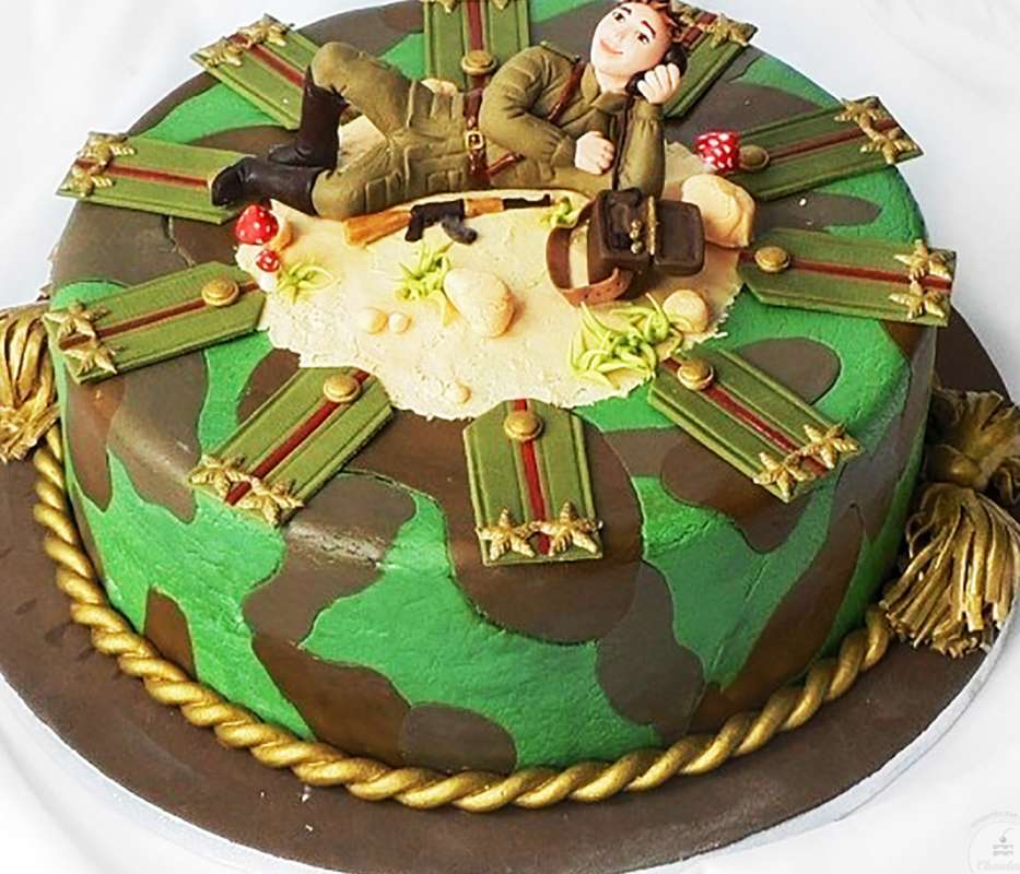 украсить торт на День рождения, 23 февраля, проводы в армию и юбилей мужчине