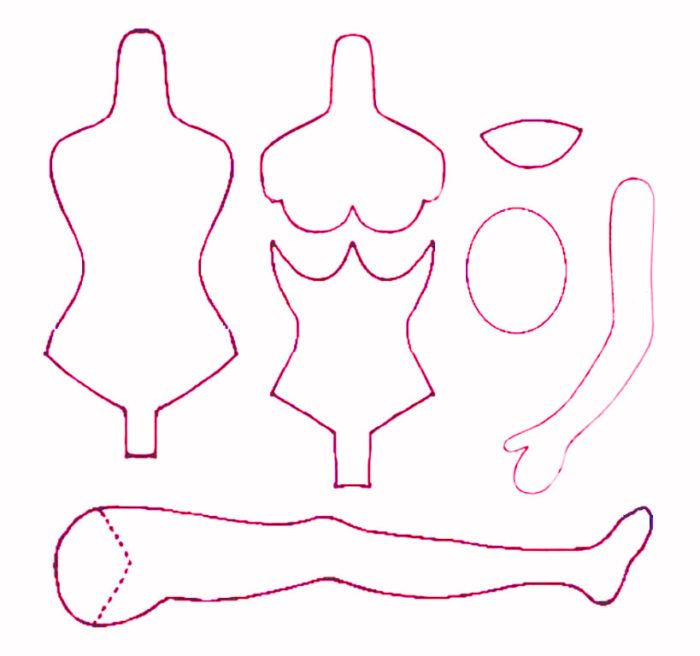 выкройки для куклы Эльзы из ткани, пример 2