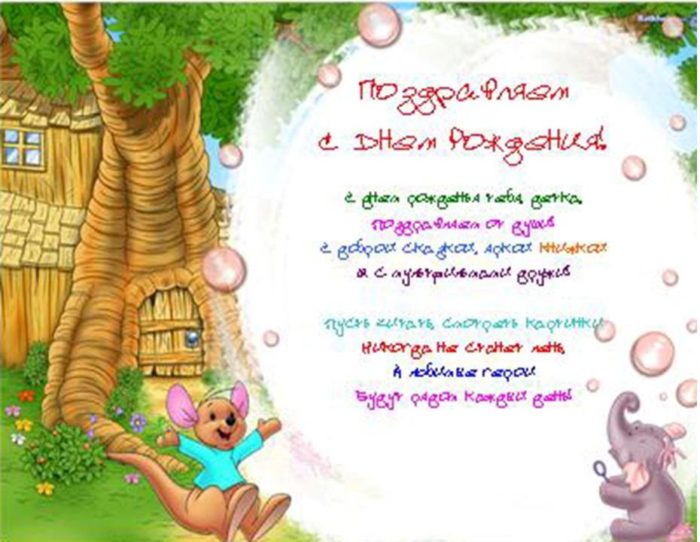 готовый детский плакат с пожеланиями в День рождения, пример 6