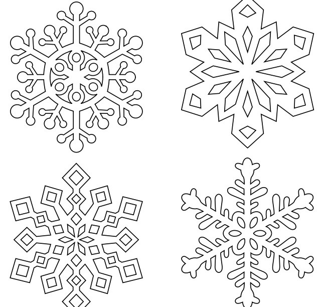 different patterns for cutting snowflakes from ceiling tiles, Example 1