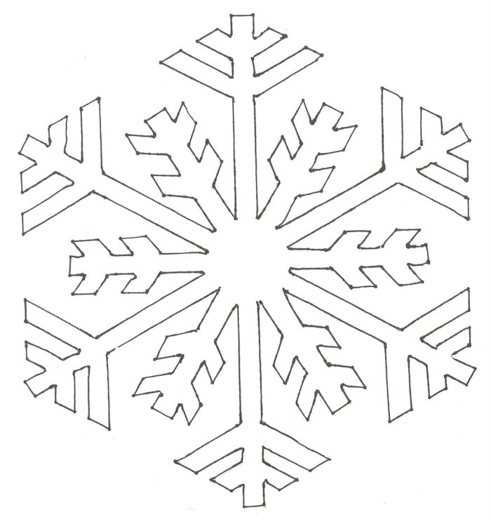 различни модели за рязане на снежинки от тавани, пример 2