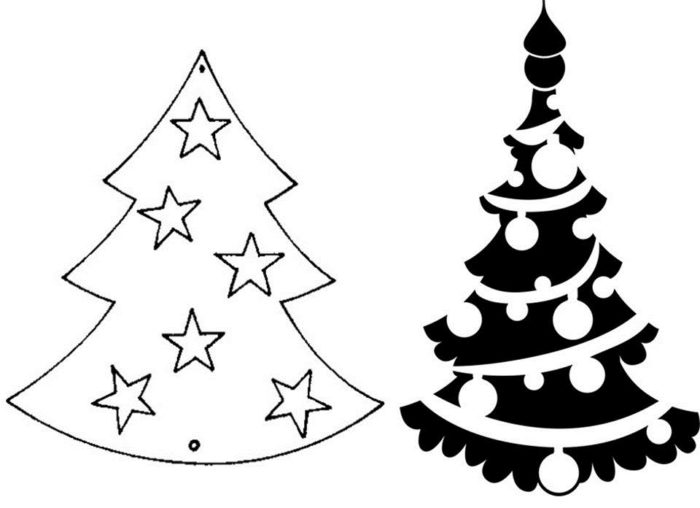 stencils zum Schneiden des Weihnachtsbaum aus den Deckenplatten, Beispiel 6