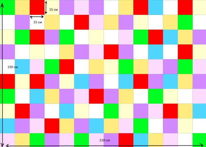 Лоскутное одеяло из квадратов схема