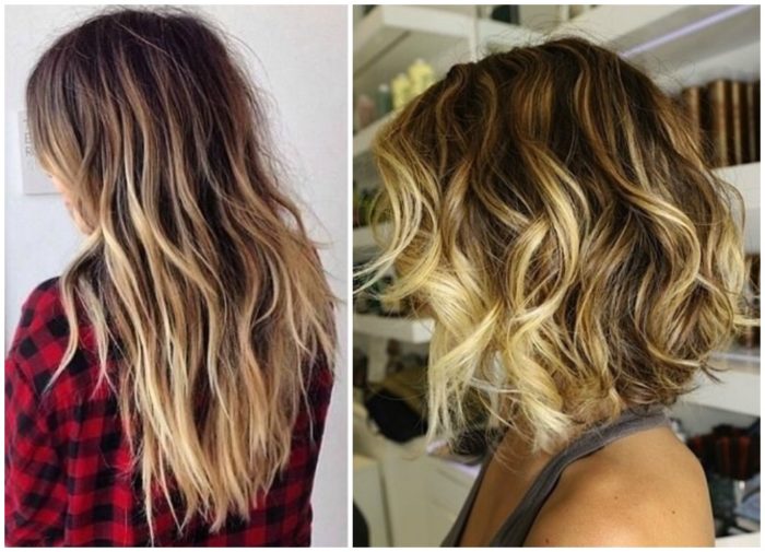 sombre ombre hair brunette brown to blonde long and short hair