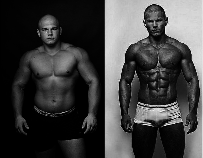 ร่างกายแห้งของผู้ชาย - ผลลัพธ์: ภาพถ่ายก่อนและหลัง