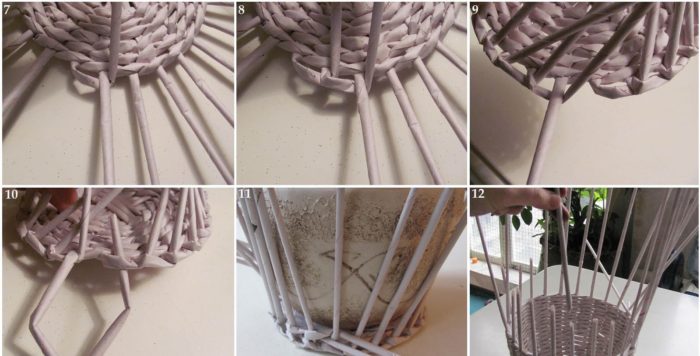Схема плетения вазы из газетных трубочек