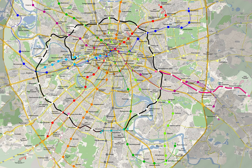 Большое кольцо метро москвы схема на карте москвы схема