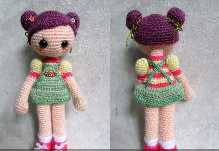 связанная крючком симпатичная кукла амигуруми, фото 5