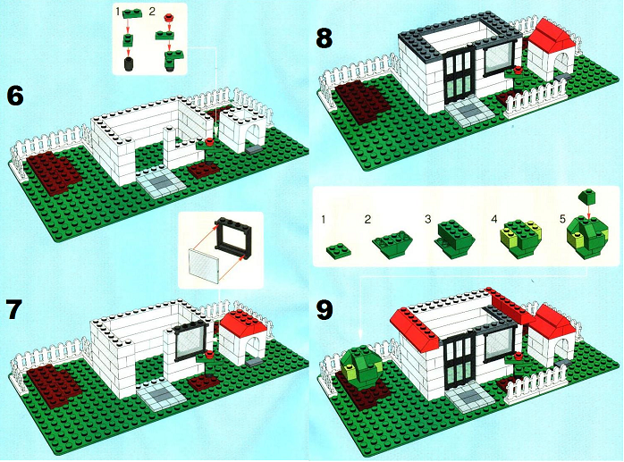 Схема как построить дом из лего