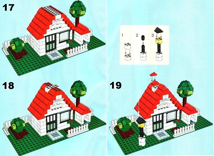 Схема как построить дом из лего