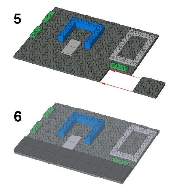 Схема постройки многоэтажного здания из конструктора лего: шаг 5-6