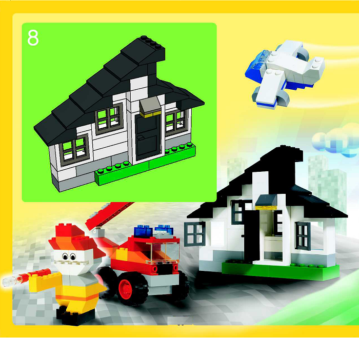 Схема строительства простого домика лего: шаг 8