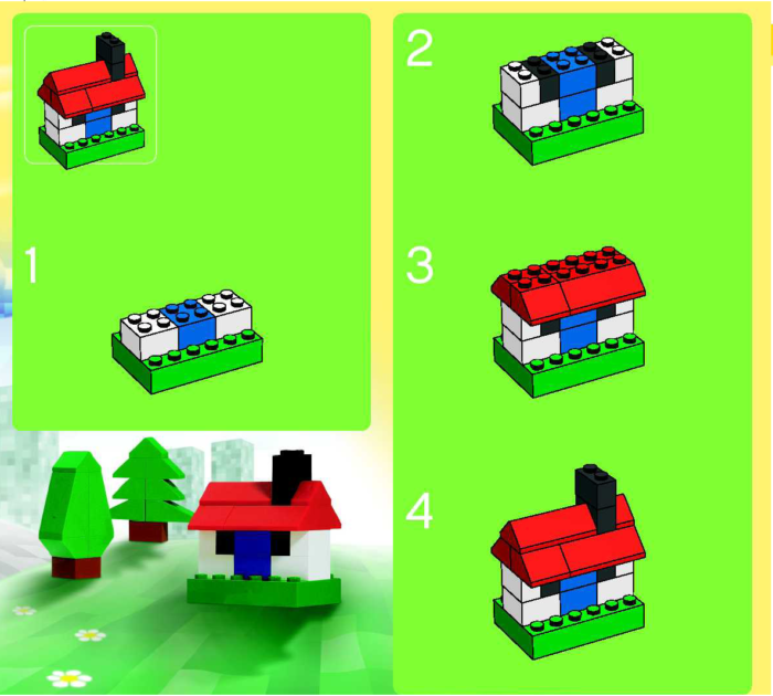 Схема как построить дом из лего