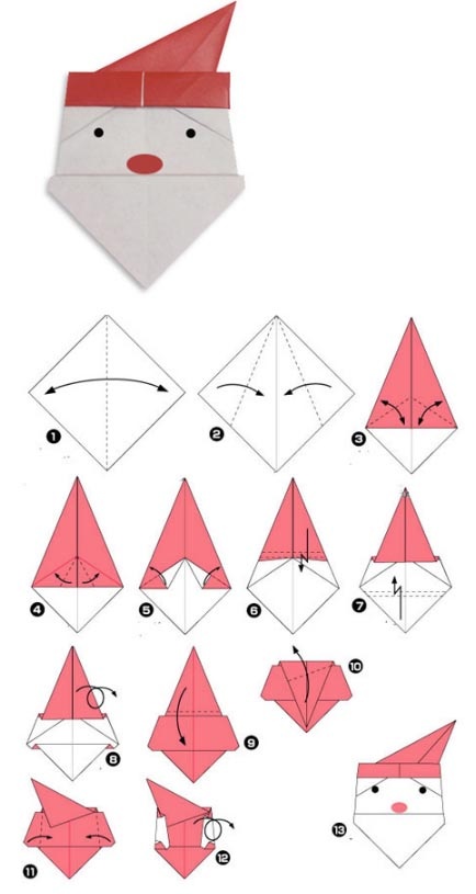 Origami Papai Noel.