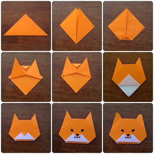 Оригами лисенок