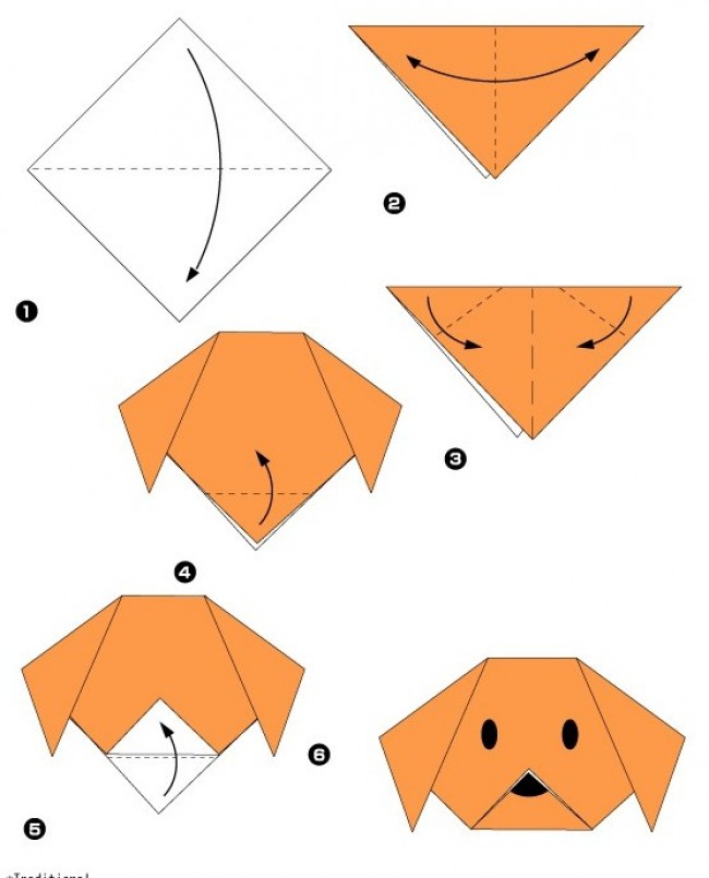 Origami mordot köpek