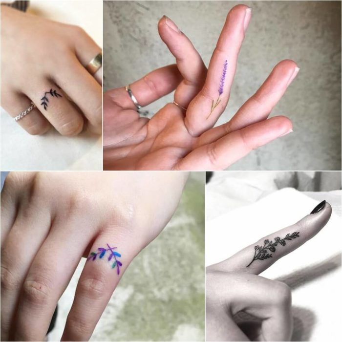 Минималистические тату на пальцах 