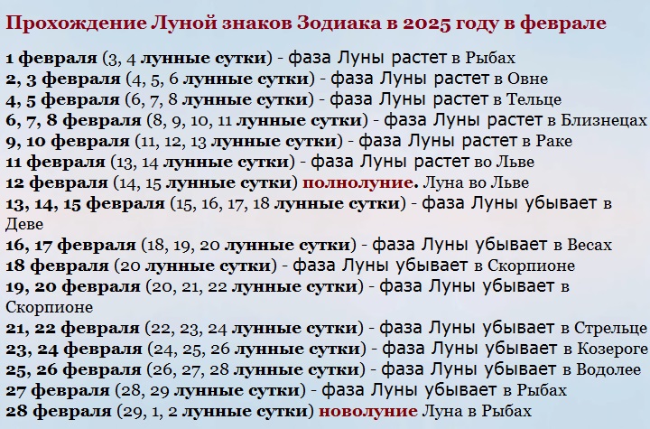 Календарь февраля 2025 года