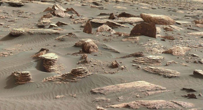 Снимок Марса сделанный марсоходом Curiosity