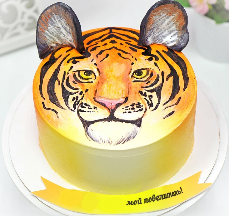 Újévi sütemények díszítése évente tigris