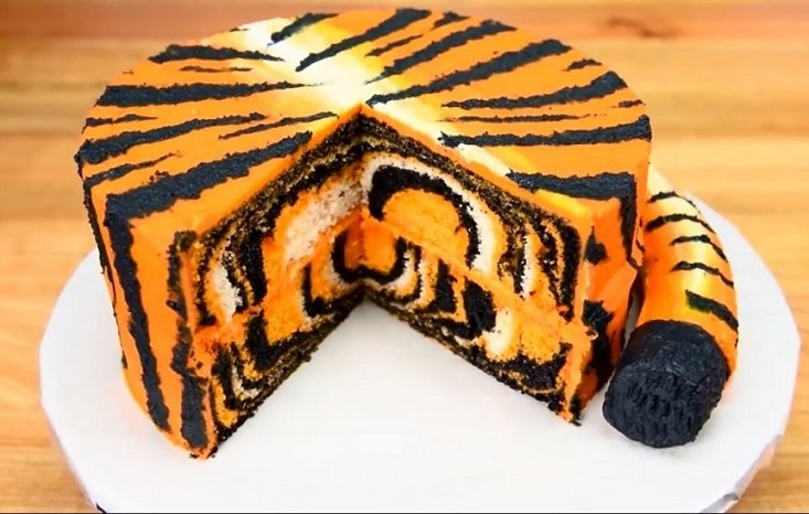Yıl Tiger başına yılbaşı kek Dekorasyon